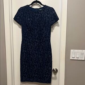 Ralph Lauren Navy Lace Mini Dress